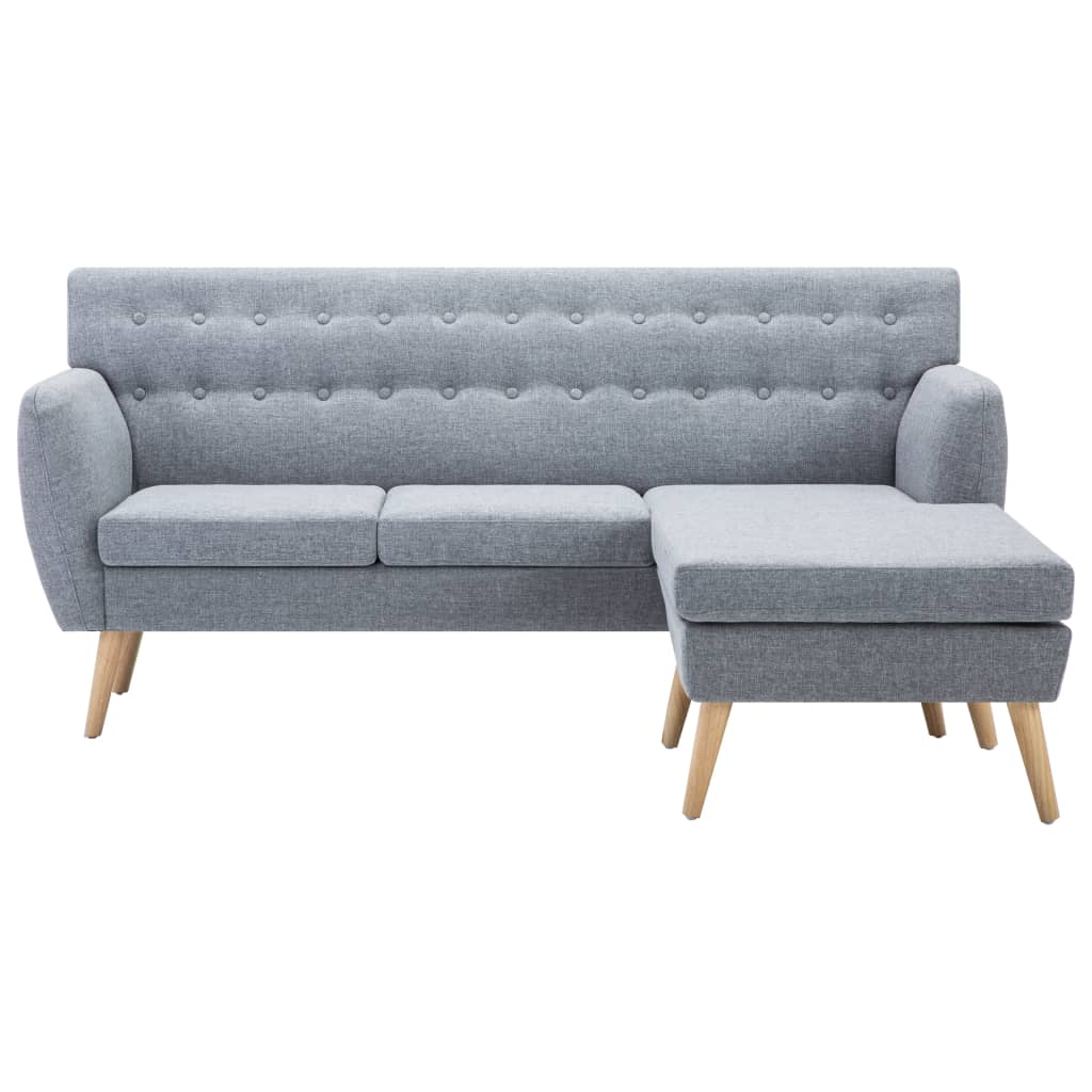 Kutna garnitura od tkanine 171,5 x 138 x 81,5 cm svjetlosiva