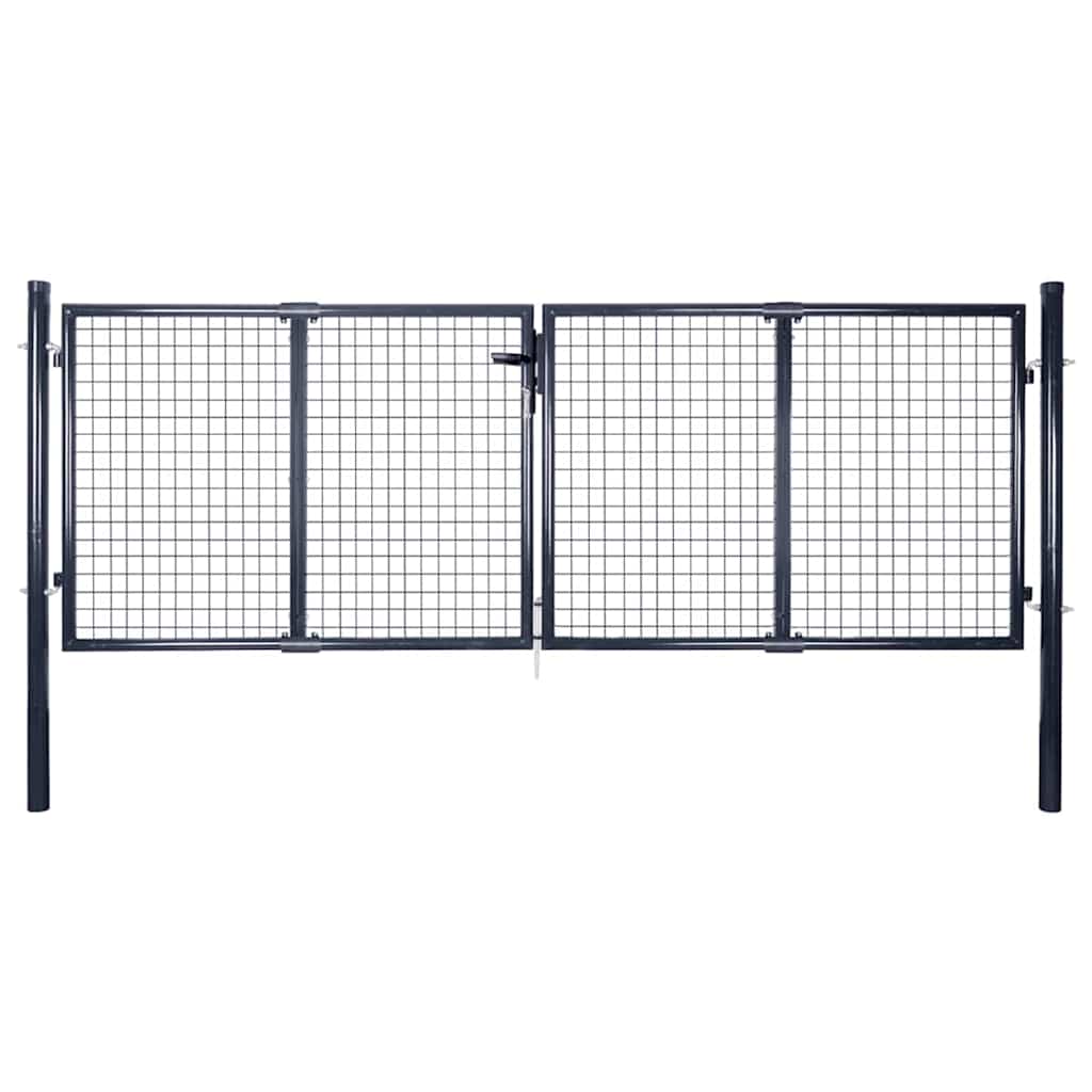 Mrežasta vrtna vrata od pocinčanog čelika 300x100 cm siva