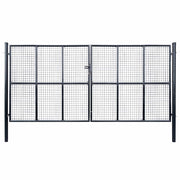 Vrtna vrata od mrežastog čelika 400x200 cm, siva