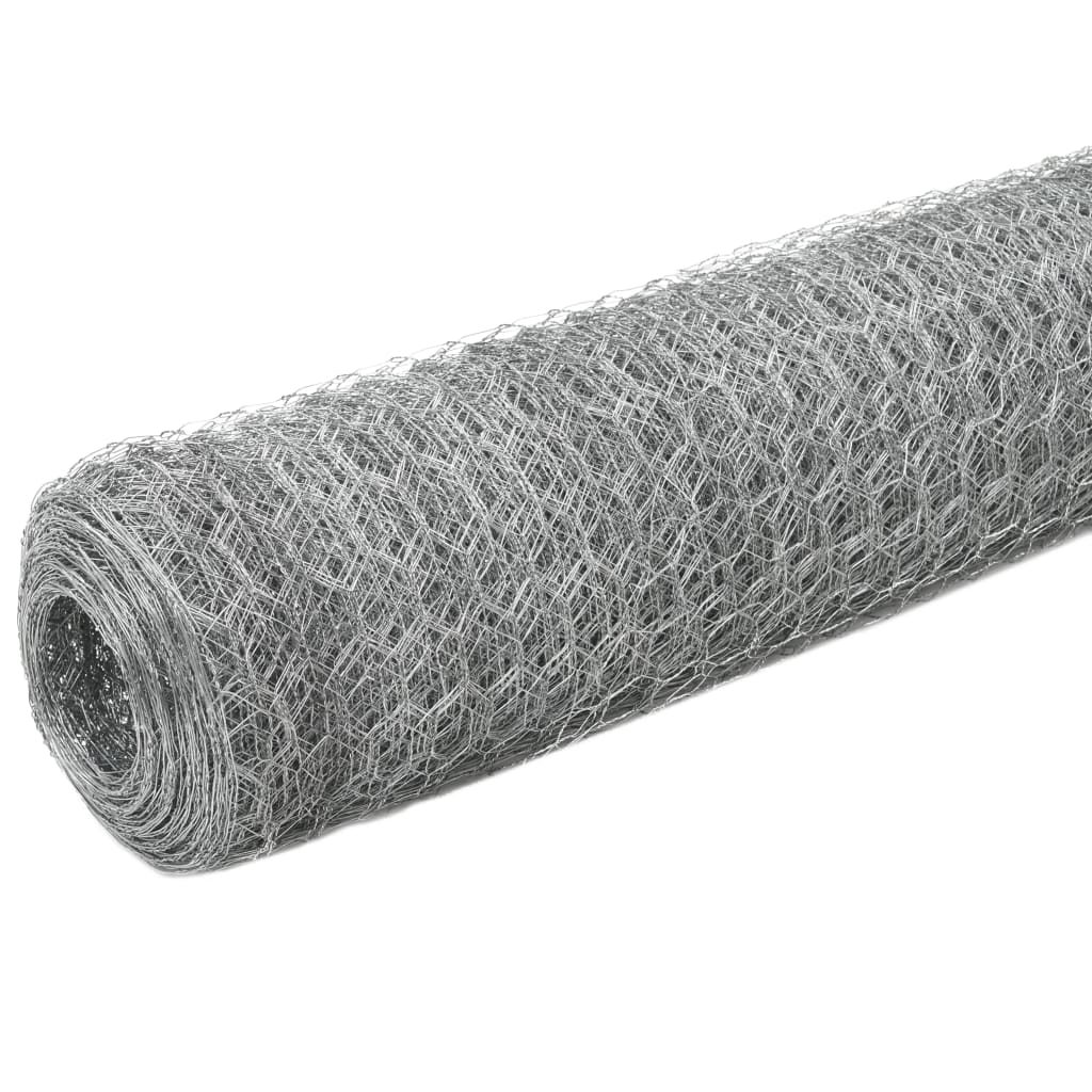 Mrežna ograda od pocinčanog čelika za kokoši 25 x 1,5 m srebrna