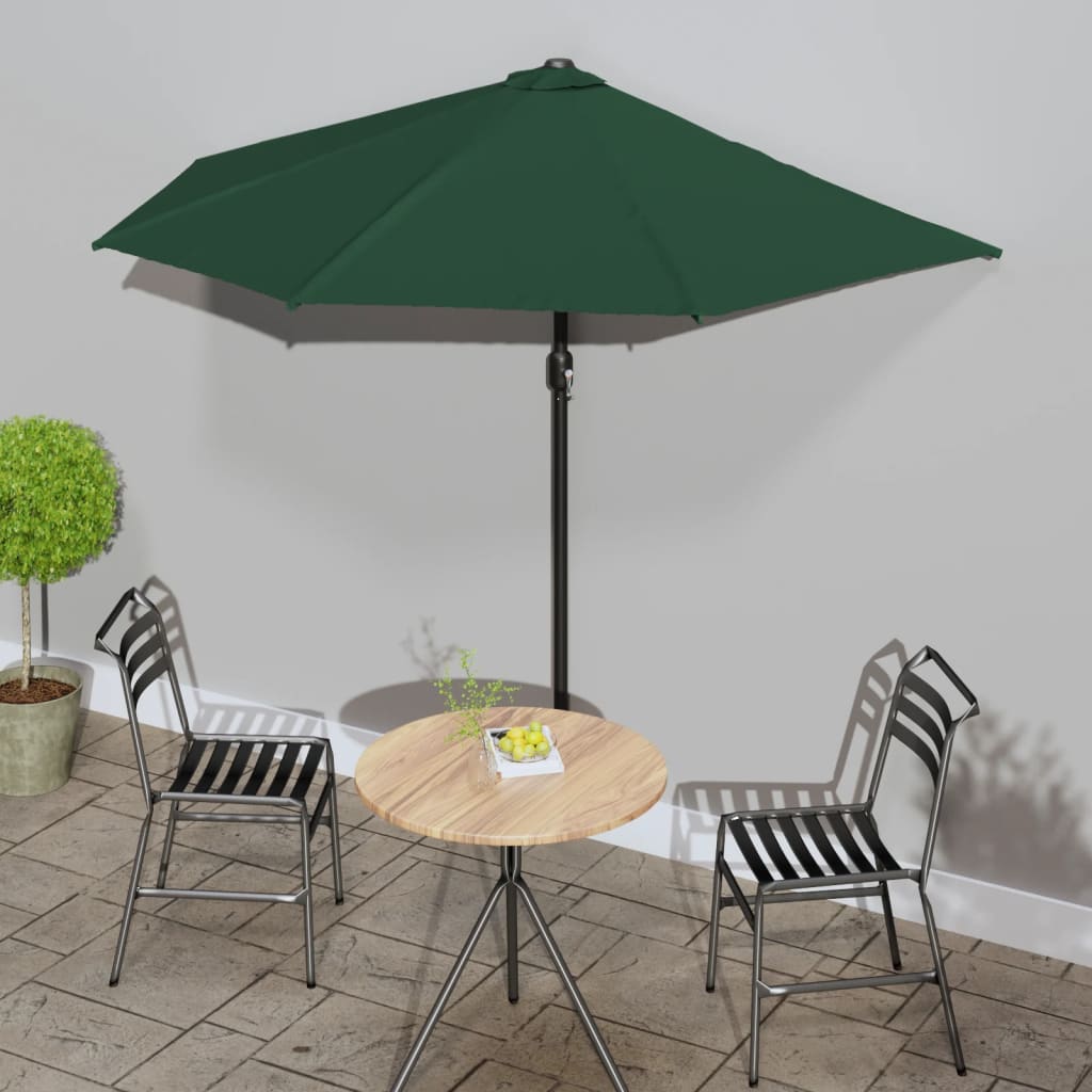 Balkonski suncobran s aluminijskom šipkom 270 x 144 cm zeleni
