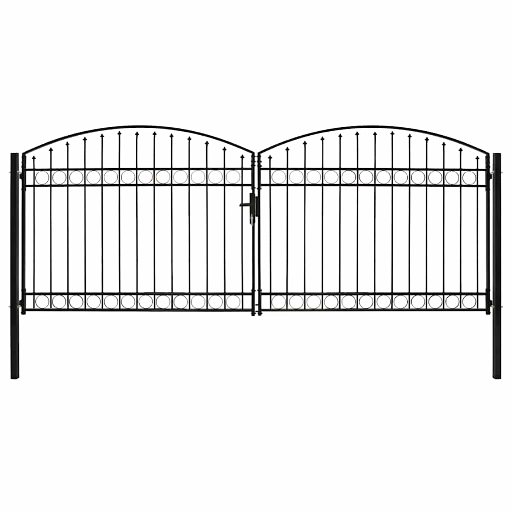 Vrata za ogradu ASSEN dvostruka vrata s lučnim vrhom čelik 400x175 cm