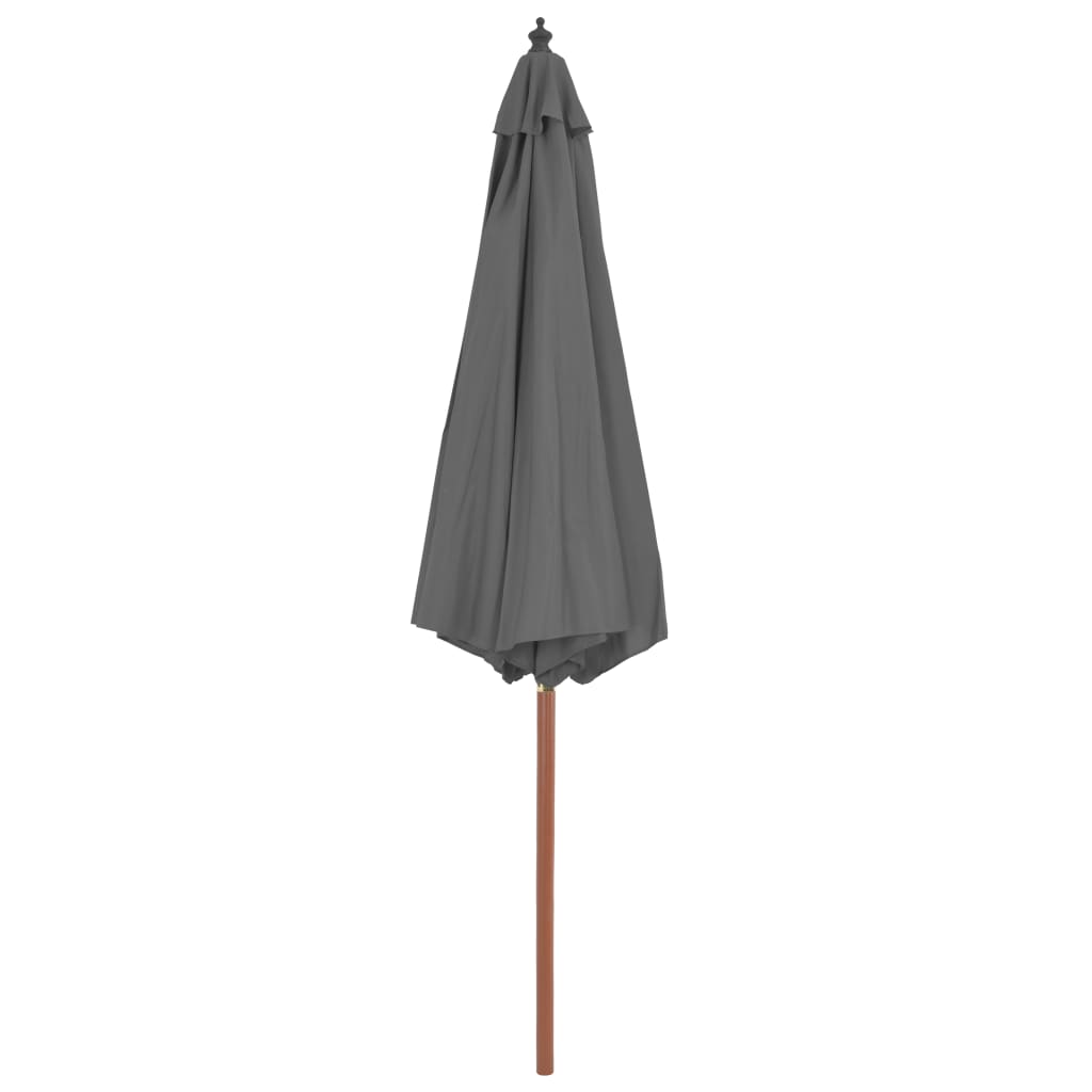 Vanjski suncobran s drvenim stupom 300 cm terakota