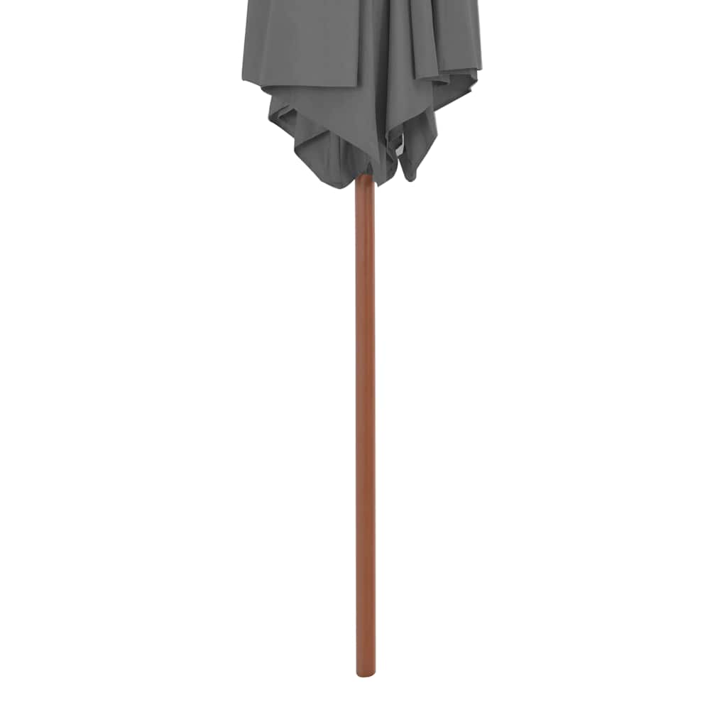 Vanjski suncobran s drvenim stupom 270 cm antracit