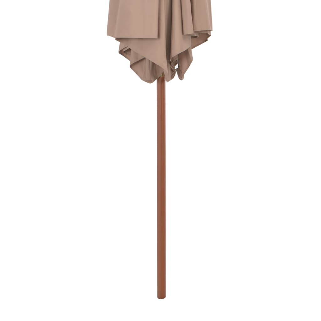 Vanjski suncobran s drvenim stupom 270 cm smeđesivi