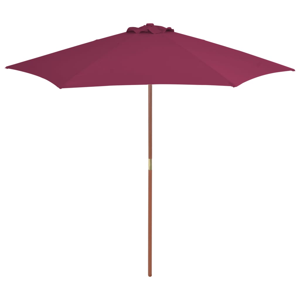 Vanjski suncobran s drvenim stupom 270 cm bordo