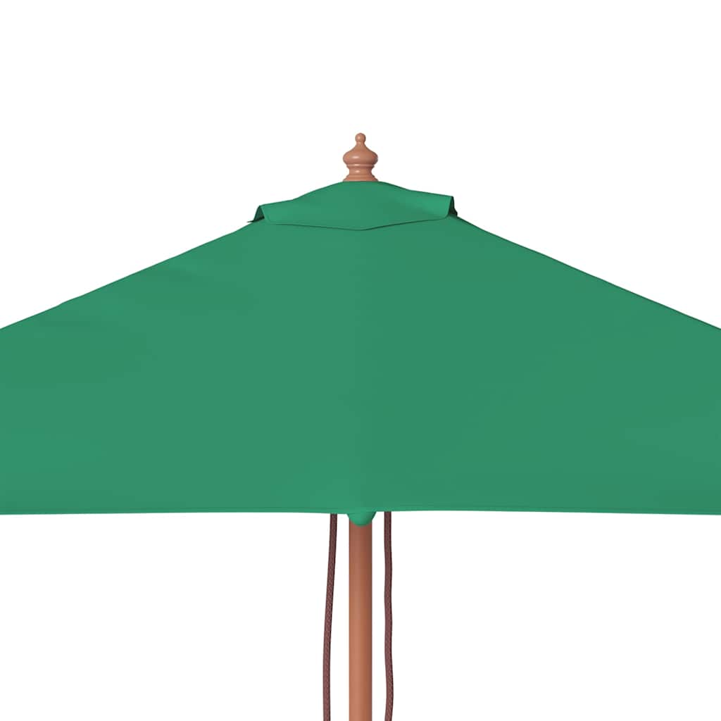 Vanjski suncobran s drvenim stupom 150 x 200 cm zeleni