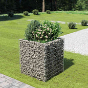 Gabionska sadilica od pocinčanog čelika 90 x 90 x 100 cm