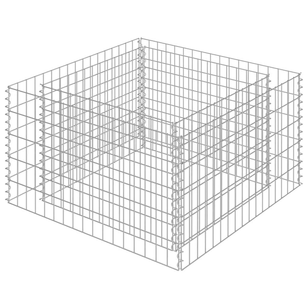 Gabionska sadilica od pocinčanog čelika 90 x 90 x 50 cm