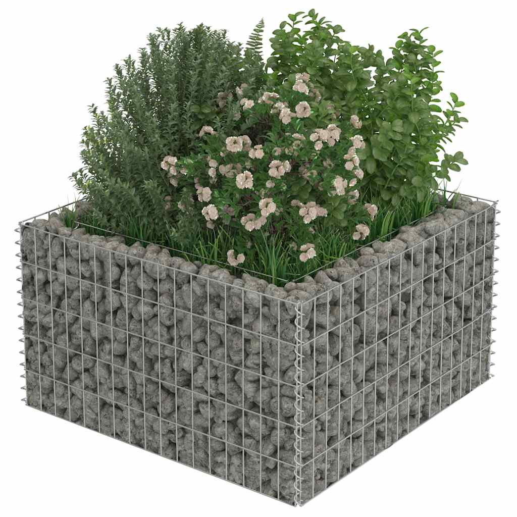 Gabionska sadilica od pocinčanog čelika 90 x 90 x 50 cm