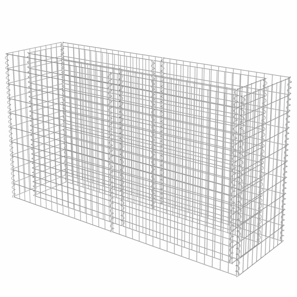 Gabionska sadilica od pocinčanog čelika 180 x 50 x 100 cm