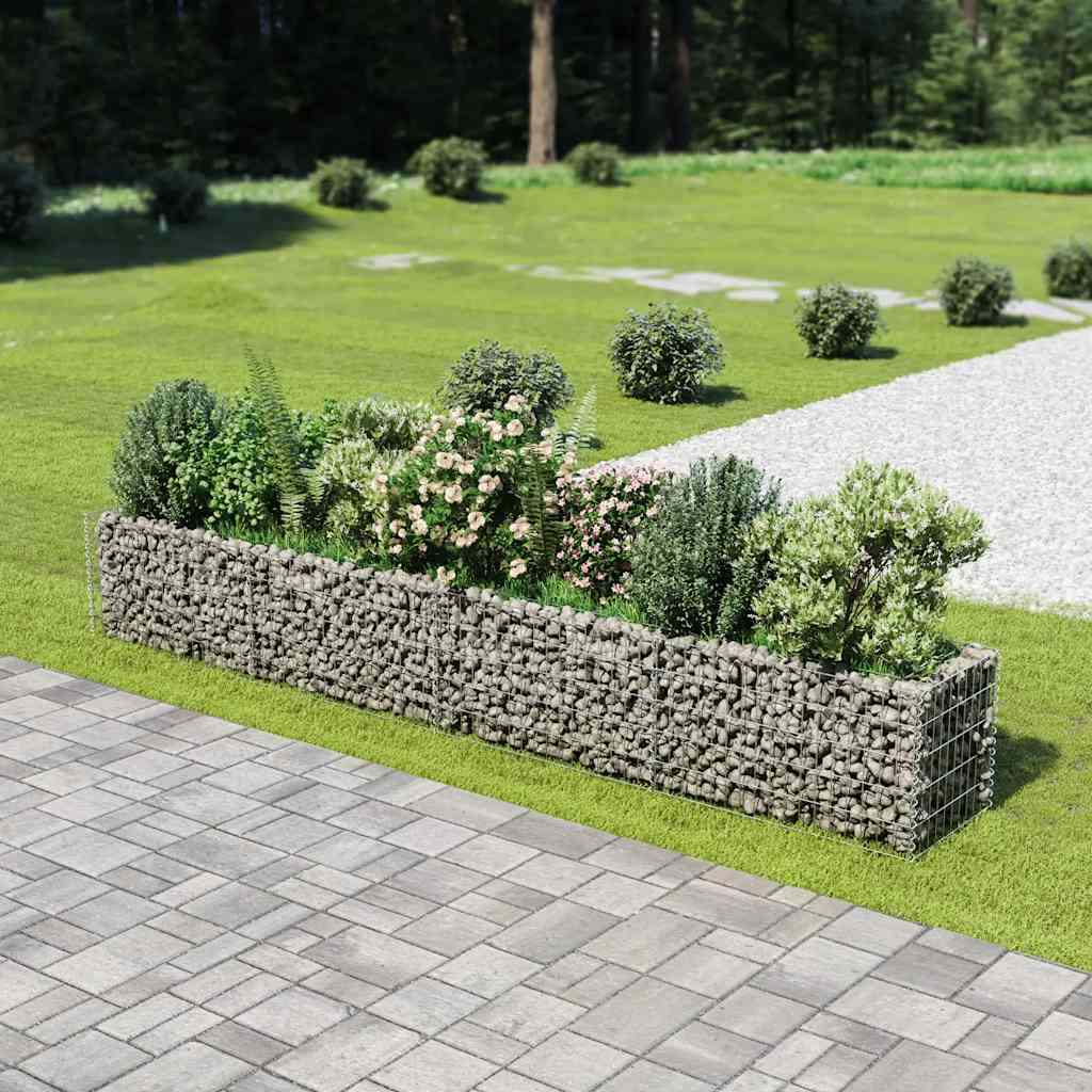 Gabionska sadilica od pocinčanog čelika 360 x 50 x 50 cm