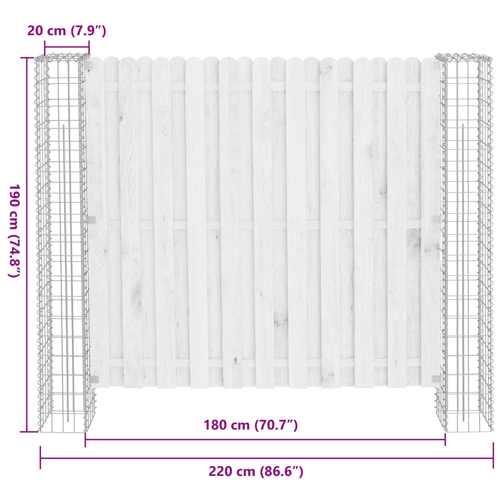 Stup za ogradu 2 pcs Srebrno 20 x 20 x 190 cm Metal