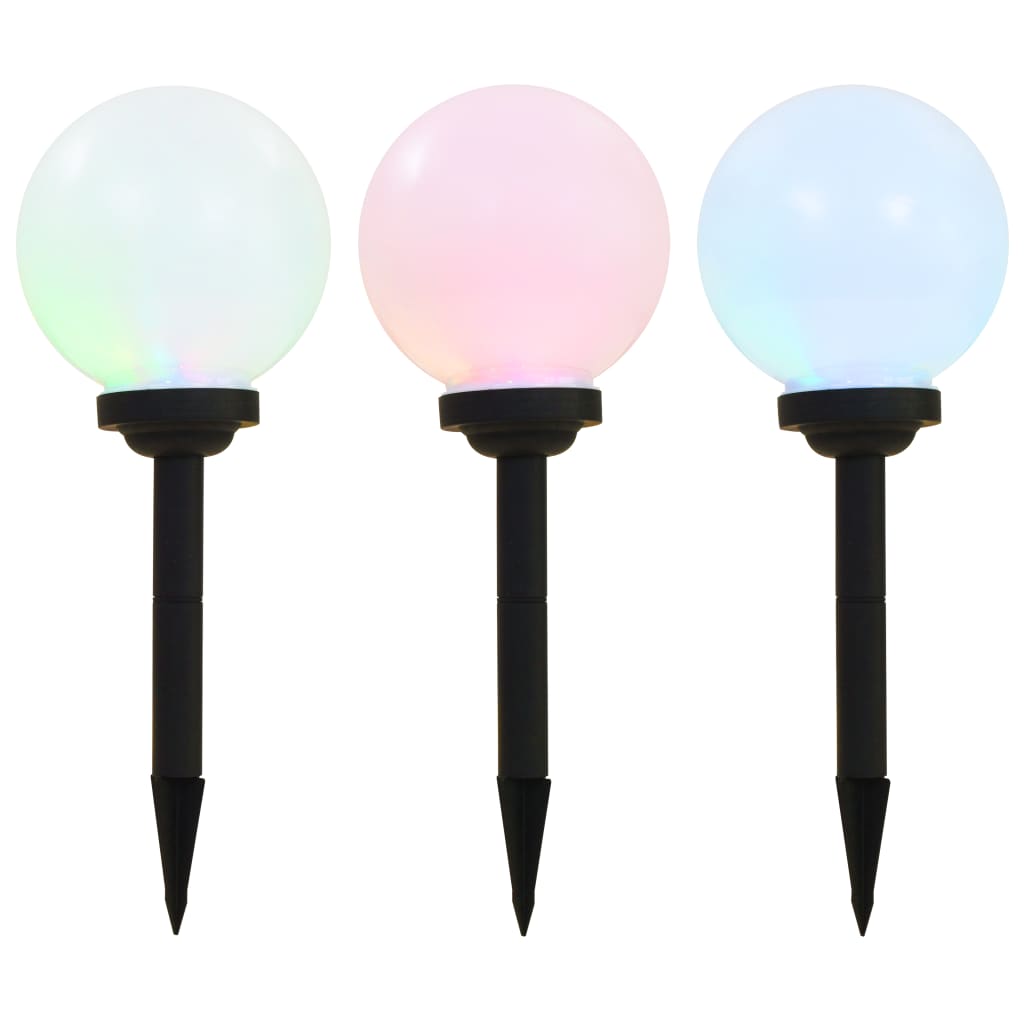 Vanjske solarne svjetiljke 3 kom LED kuglaste 20 cm RGB