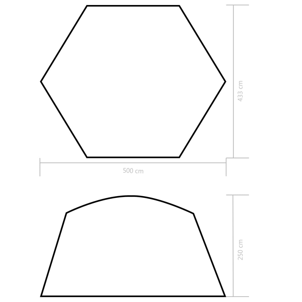 Šator za bazen od tkanine 500 x 433 x 250 cm plavi