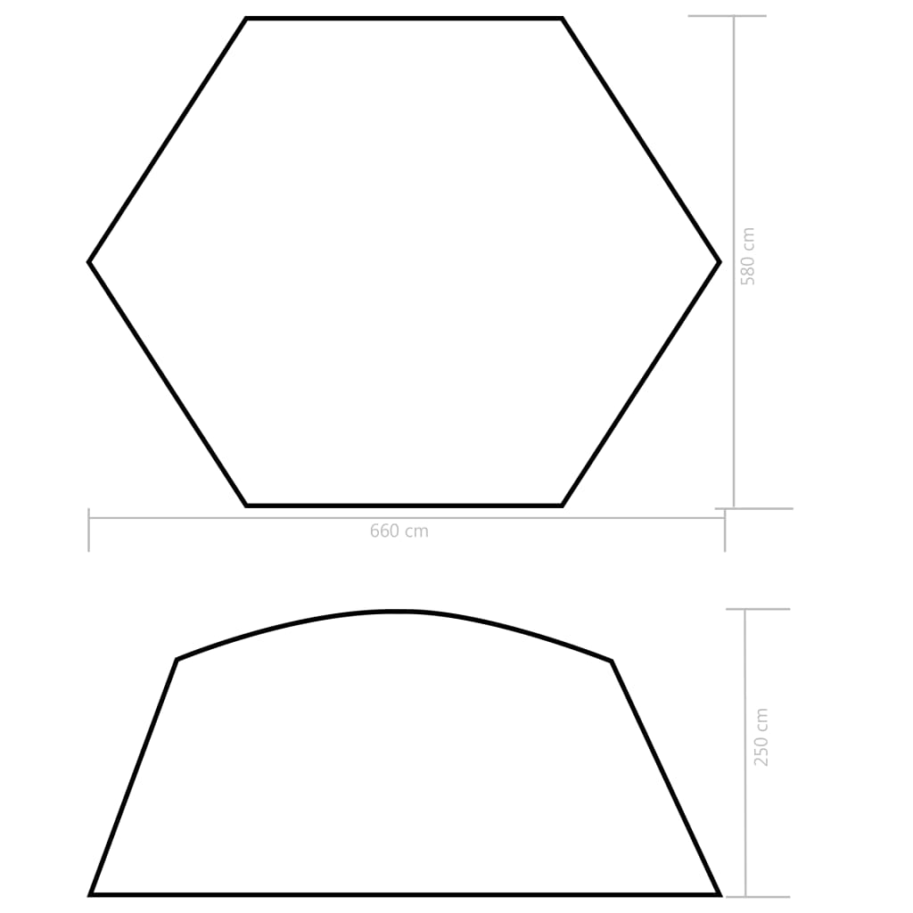 Šator za bazen od tkanine 660 x 580 x 250 cm plavi