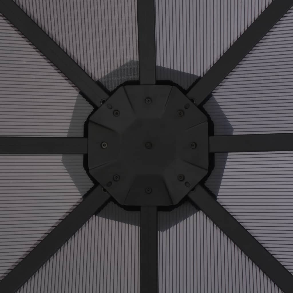 Sjenica s krovom aluminijska 3 x 3 m antracit
