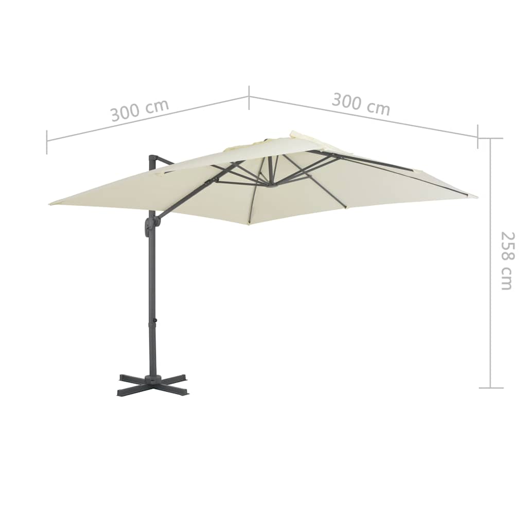 Konzolni vrtni suncobran s aluminijskom šipkom 300x300 cm boje pijeska