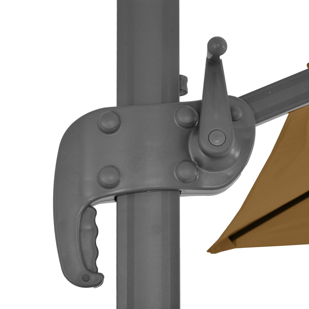 Konzolni vrtni suncobran s aluminijskom šipkom 400x300 cm taupe