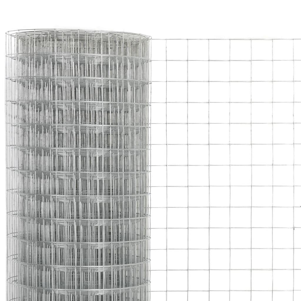 Mrežna ograda od pocinčanog čelika za kokoši 10 x 1,5 m srebrna