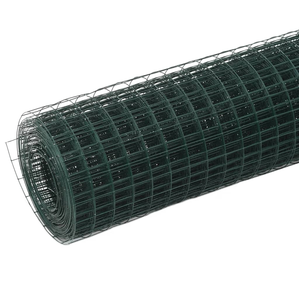 Žičana mreža od čelika s PVC oblogom za kokoši 10x0,5 m zelena