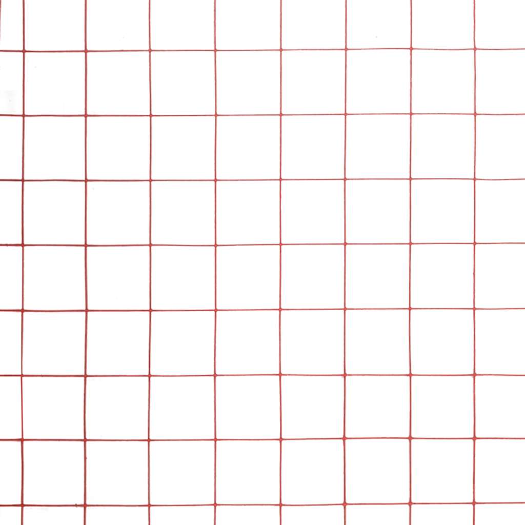 Žičana mreža od čelika s PVC oblogom za kokoši 25 x 1 m crvena