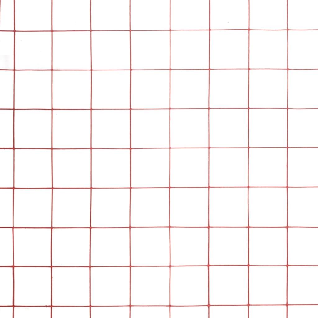 Žičana mreža od čelika s PVC oblogom za kokoši 10 x 1,5 m crvena