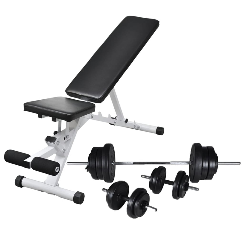 Klupa za vježbanje sa setom utega 60,5 kg