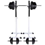Stalak za čučnjeve sa setom dvoručnih/jednoručnih utega 60,5 kg