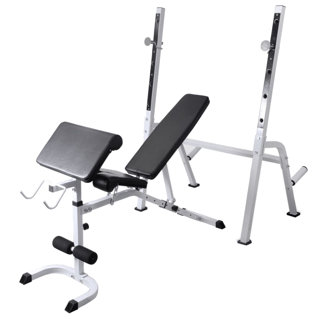 Klupa za vježbanje sa stalkom za utege i setom utega 90 kg