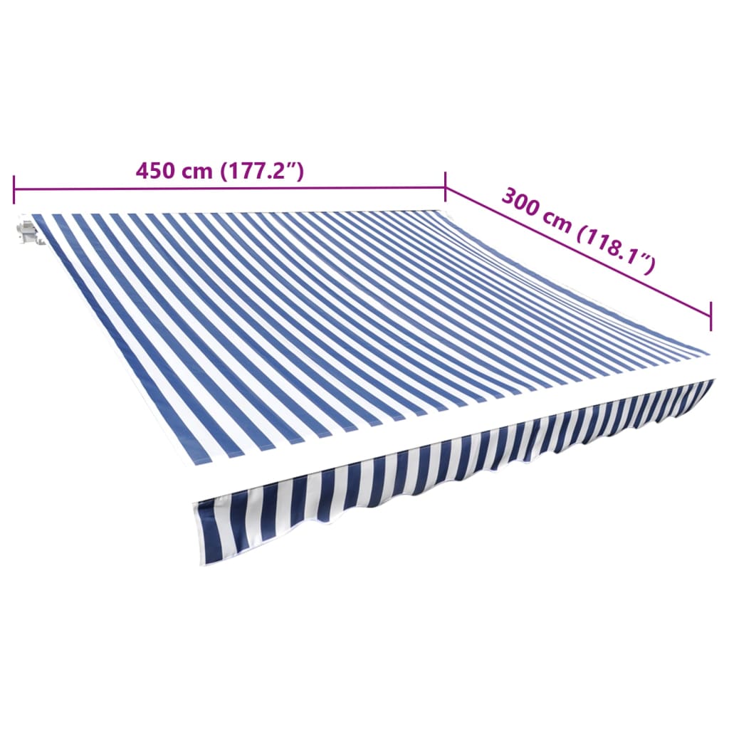 Platno za tendu plavo-bijelo 4,5 x 3 m