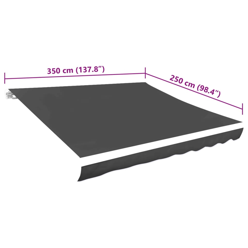 Platno za tendu antracit 3,5 x 2,5 m