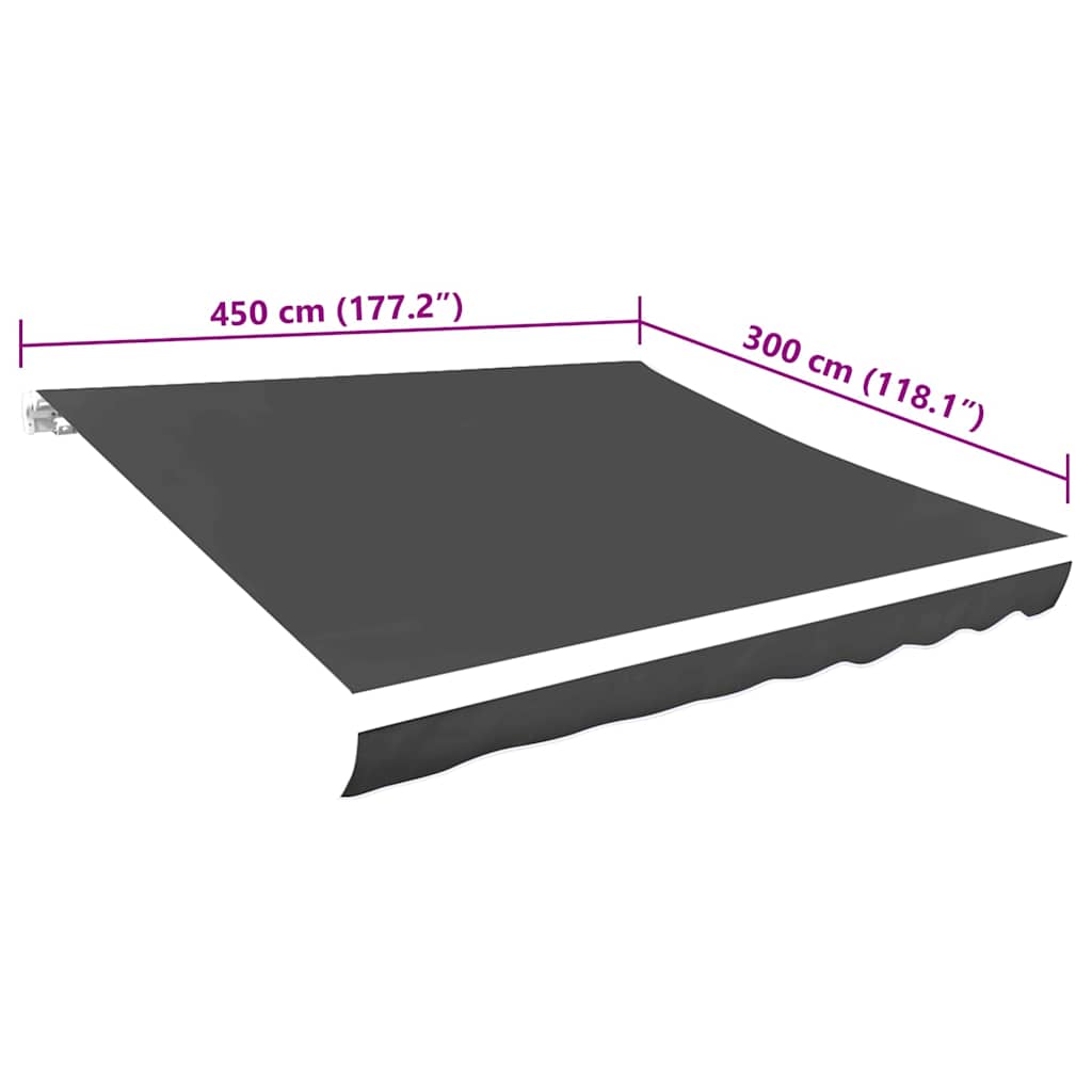 Platno za tendu antracit 4,5 x 3 m