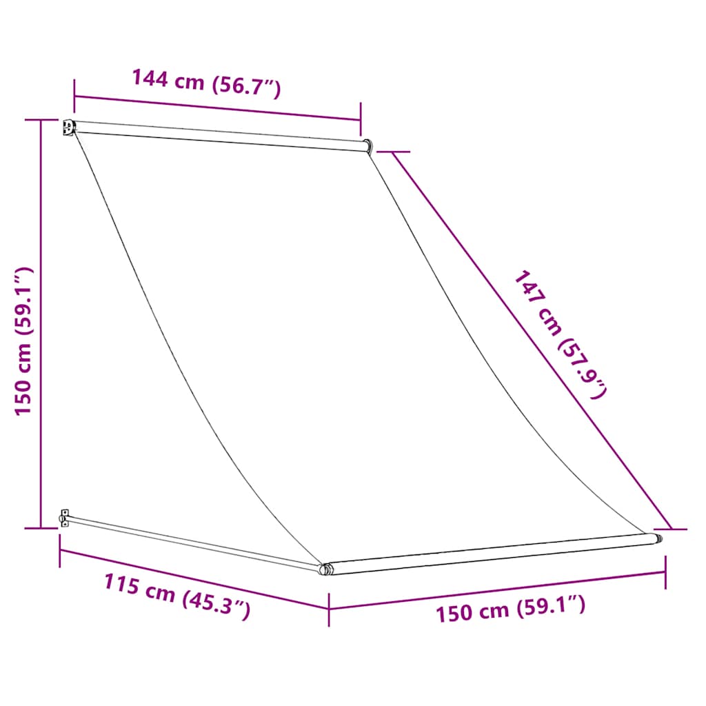 Tenda na uvlačenje 150 x 150 cm antracit