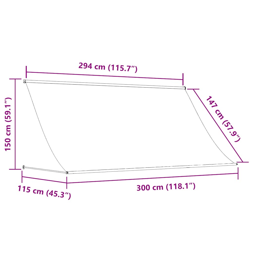 Tenda na uvlačenje 300 x 150 cm antracit