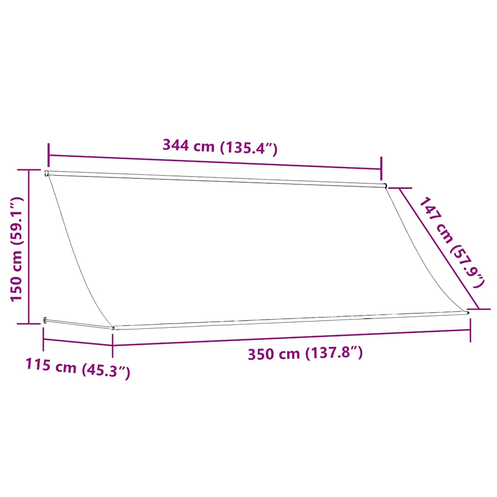 Tenda na uvlačenje 350 x 150 cm antracit