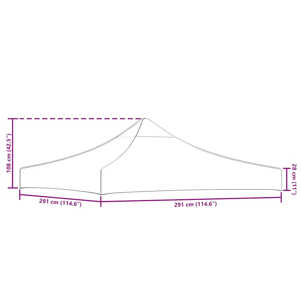 Krov za šator za zabave 3 x 3 m krem