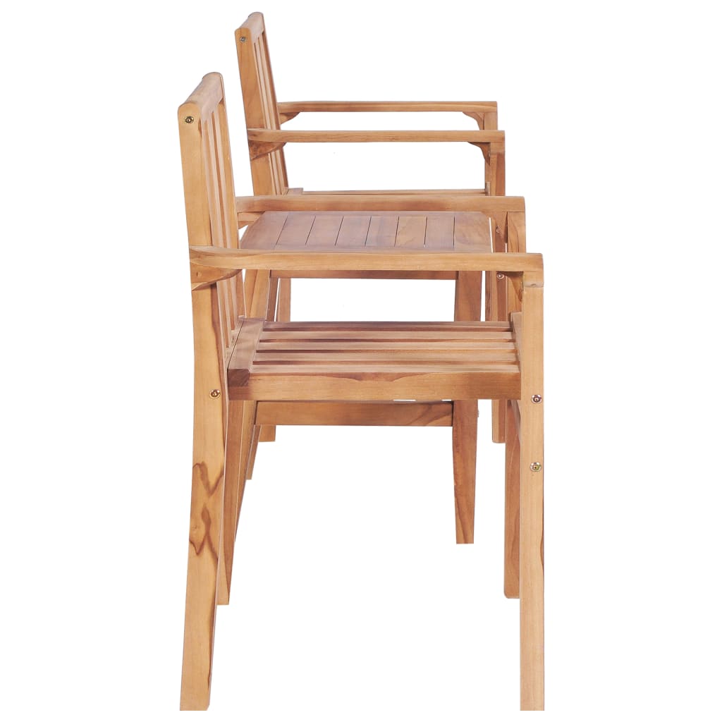 3-dijelni bistro set od masivne tikovine
