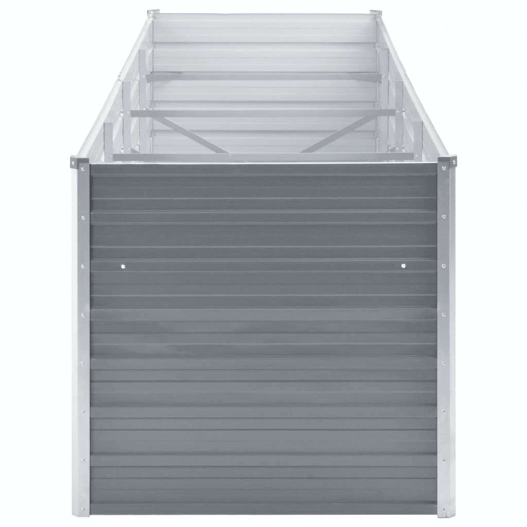 Vrtna sadilica od pocinčanog čelika 320 x 80 x 77 cm siva