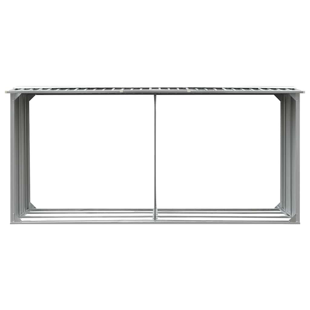 Vrtna ostava za drva od pocinčanog čelika 330x92x153 cm siva