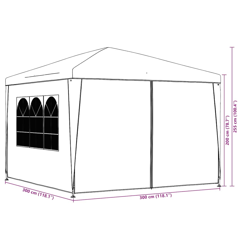 Šator za zabave 3 x 3 m zeleni