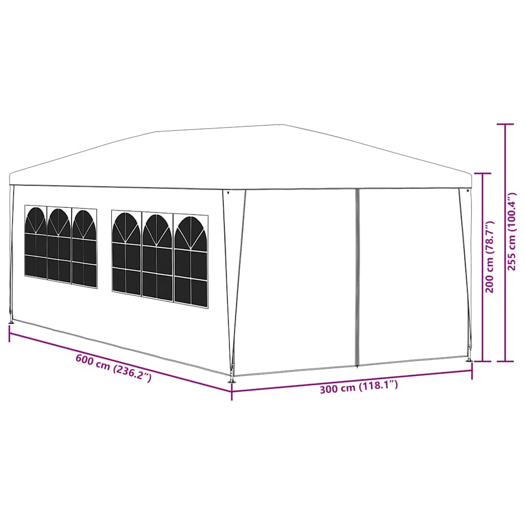 Šator za zabave 3 x 6 m zeleni