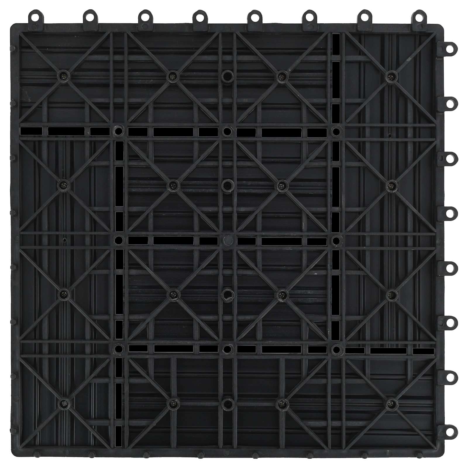 Pločice za decking 11 pcs Crna 30 x 30 cm Drvoplastična smjesa