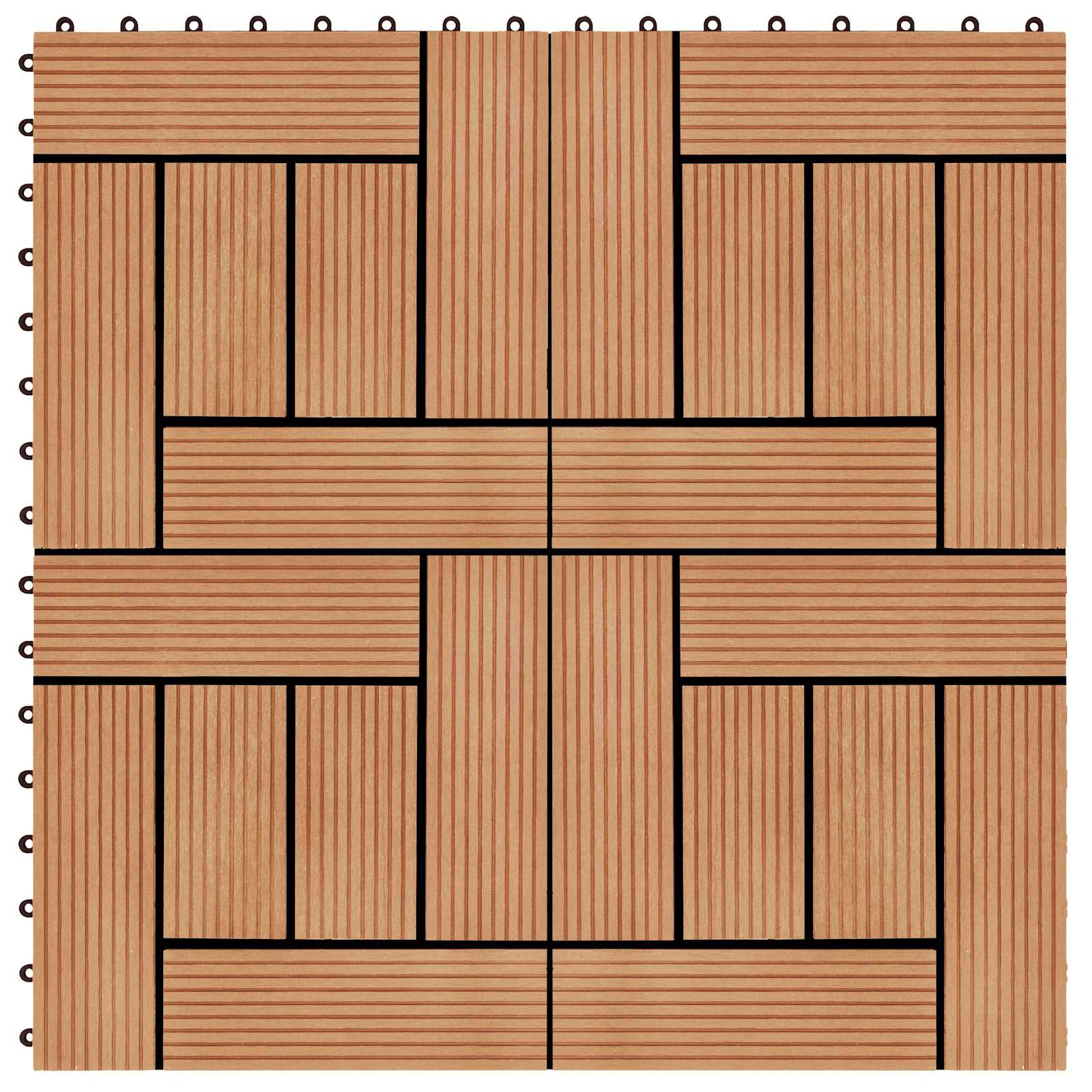 Pločice za decking 11 pcs Tikovina 30 x 30 cm