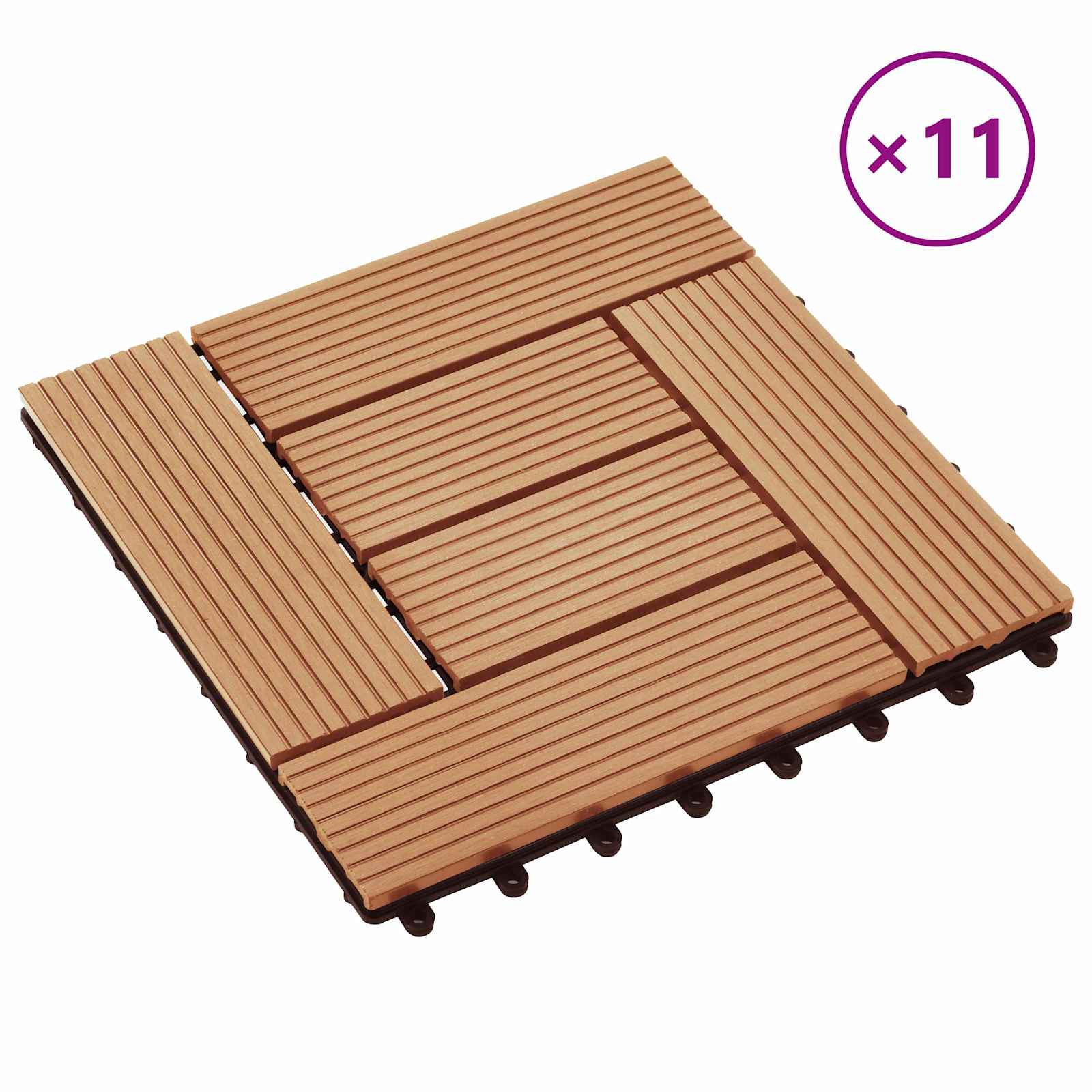 Pločice za decking 11 pcs Tikovina 30 x 30 cm