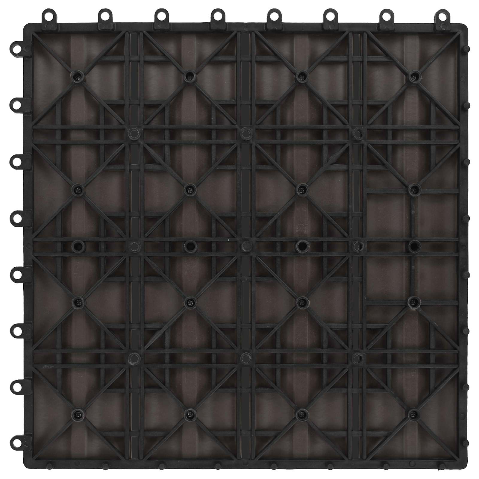 Pločice za decking 3D Dizajn 11 pcs Tamno smeđa 30 x 30 cm