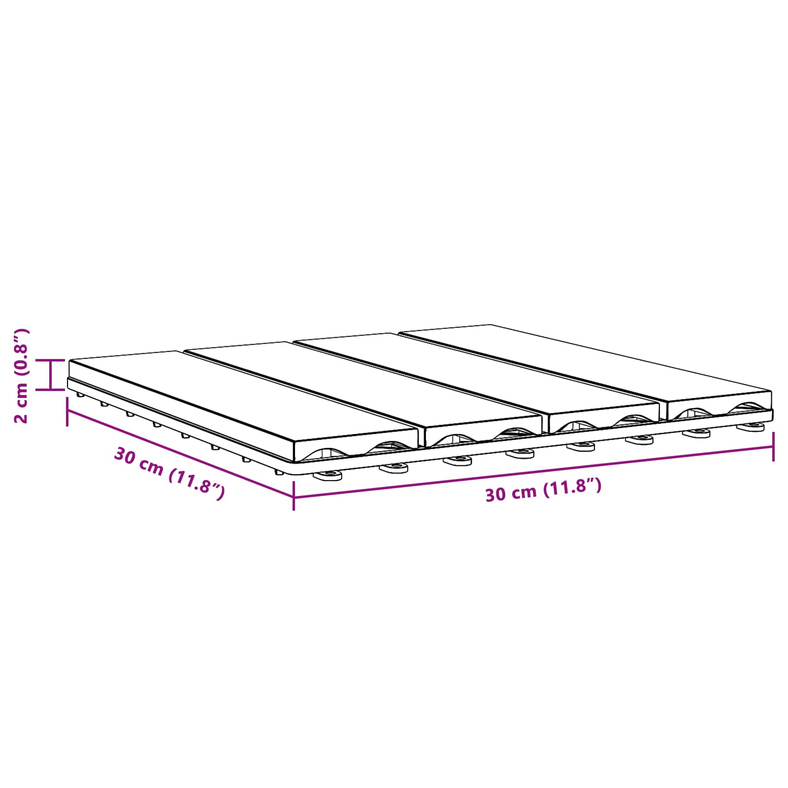 Pločice za decking 3D Dizajn 11 pcs Tamno smeđa 30 x 30 cm