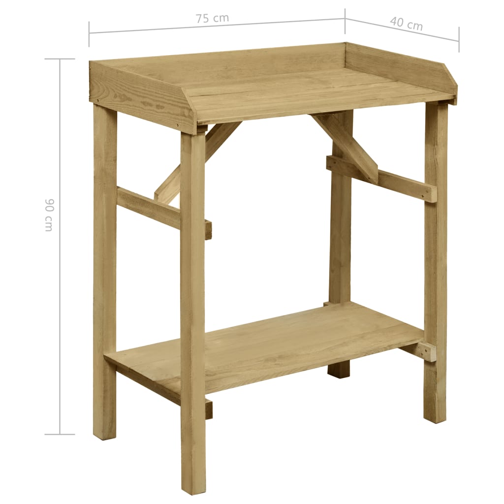 Vrtni stolić za sadnju od impregnirane borovine 75 x 40 x 90 cm