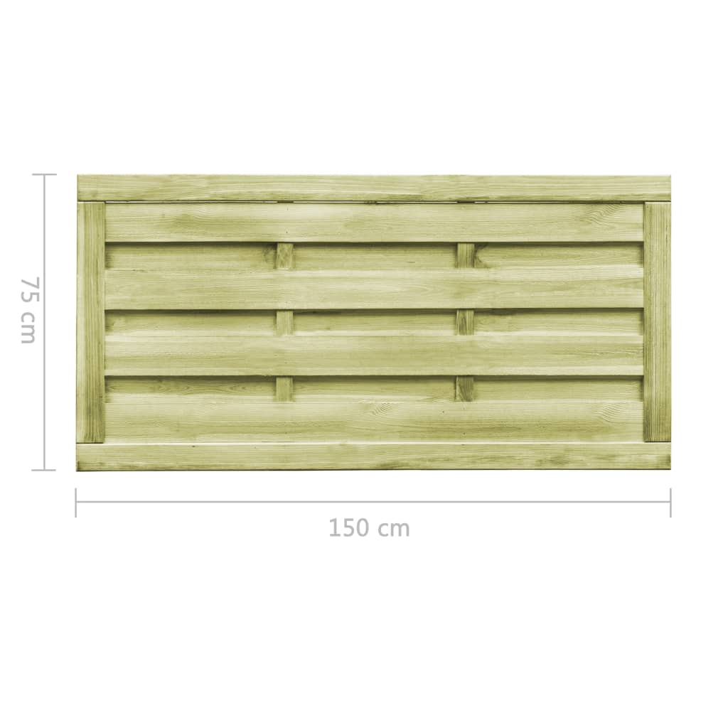 Vrtna vrata 2 kom od impregnirane borovine 150 x 75 cm zelena