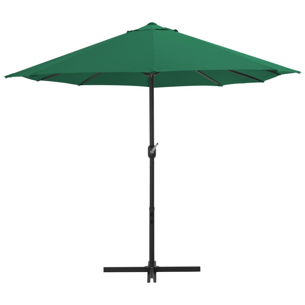 Vanjski suncobran s aluminijskim stupom 460 x 270 cm zeleni